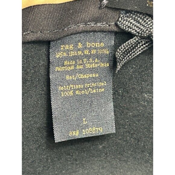 Rag & Bone Women's Leather Trim Felted Wool Fedora Hat in Black - Sz L - Picture 6 of 6